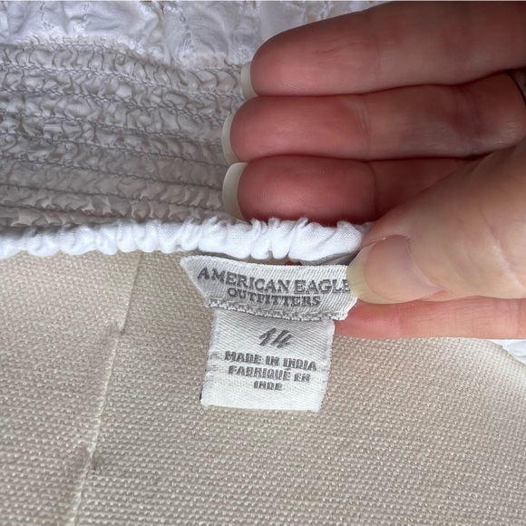 American Eagle Strapless White Eyelet Top - Picture 6 of 9